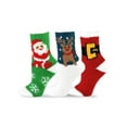 thumbnail image 1 of TeeHee Christmas Holiday Cozy Fuzzy Crew Socks 3-Pack for Women (Santa and Belt), 1 of 4