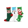 thumbnail image 1 of TeeHee Christmas Holiday Cozy Fuzzy Crew Socks 3-Pack for Women (Santa and Snowman), 1 of 15