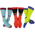 thumbnail image 1 of TeeHee Crazy Fun Novelty Casual Crew Socks for Unisex Adult 3-Pack (9-11, Monsters Polka Dots), 1 of 6