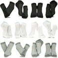 thumbnail image 1 of TeeHee Everyday Casual Low Cut Ankle No Show Socks for Men 12 Pairs (Wht-Blk-Ht Grey), 1 of 11