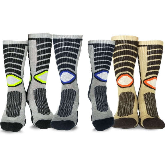 TeeHee Fashion Wool Boot Crew Socks for Women and Men 3-Pair Pack (Men-Wool Sports)