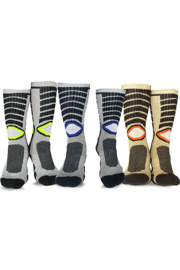 TeeHee Fashion Wool Boot Crew Socks for Women and Men 3-Pair Pack (Men-Wool Sports)
