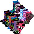 thumbnail image 1 of TeeHee Fun Novelty Animal Print Socks for Women Low Cut Ankle No Show Socks 12 Pairs (Animal Print), 1 of 4