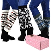 TeeHee Gift Box Women's Fashion and Christmas Holiday Leg Warmers Multi-Pack
