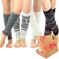 thumbnail image 1 of TeeHee Gift Box Women's Fashion and Christmas Holiday Leg Warmers Multi-Pack, 1 of 10