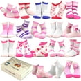 thumbnail image 1 of TeeHee Girls Toddler Kids Socks Cute and Fun Cotton Crew Socks 18 Pair Pack with Gift Box, 1 of 8