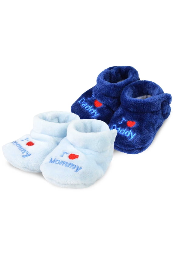TeeHee Kids Fun and Cozy Baby Fleece Booties 2-Pack