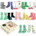 thumbnail image 1 of TeeHee Kids Girls Cotton Basic Crew Socks 12 Pair Pack (3-5 Years, Fun and Healthy), 1 of 11