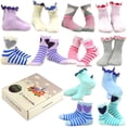 thumbnail image 1 of TeeHee Kids Girls Cotton Basic Crew Socks 12 Pair Pack (3-5 Years, Hearts), 1 of 11
