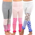 thumbnail image 1 of TeeHee Kids Girls Fashion Cotton Footless Tights 3 Pair Pack, 1 of 7