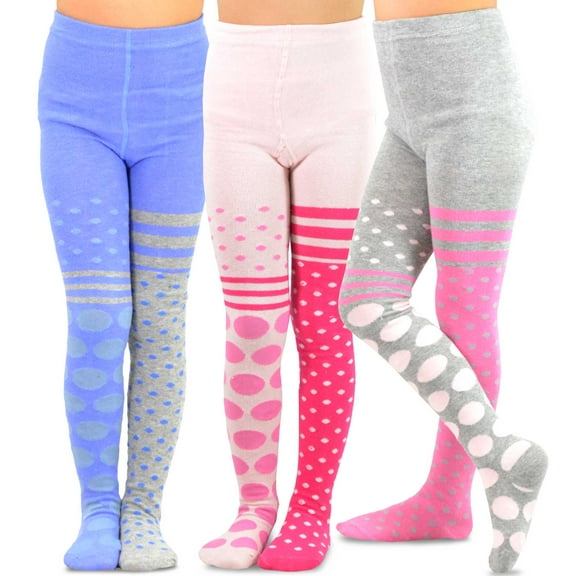 TeeHee Kids Girls Fashion Cotton Tights 3 Pair Pack
