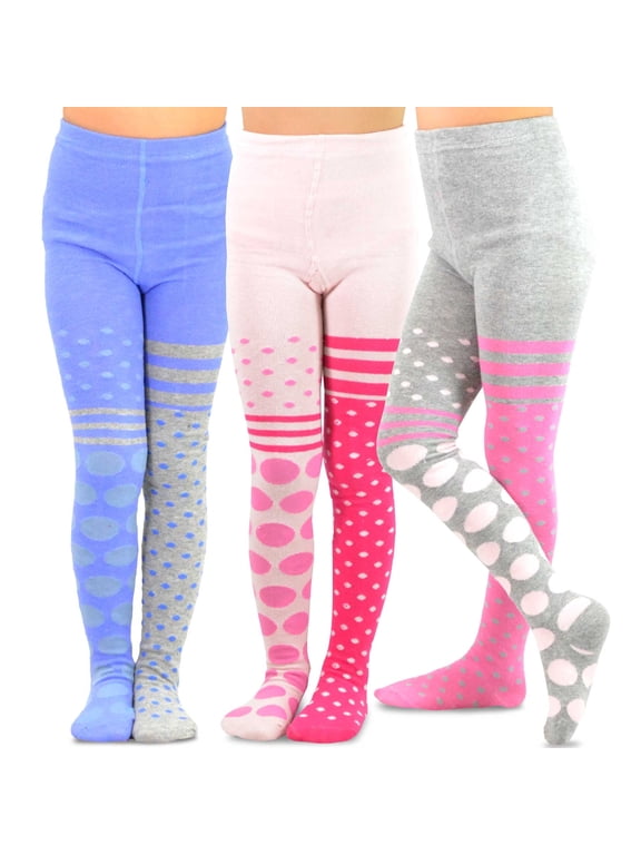 TeeHee Kids Girls Fashion Cotton Tights 3 Pair Pack