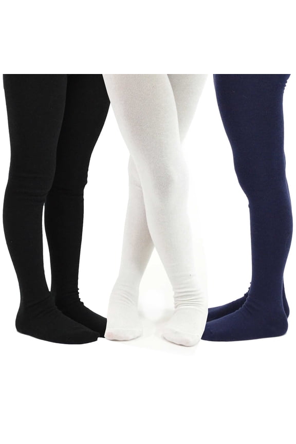 TeeHee Kids Girls Fashion Cotton Tights 3 Pair Pack