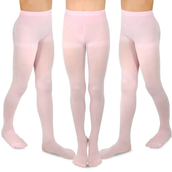 TeeHee Kids Girls Fashion Microfiber Tights 3 Pair Pack (3-5 Years, Pink)