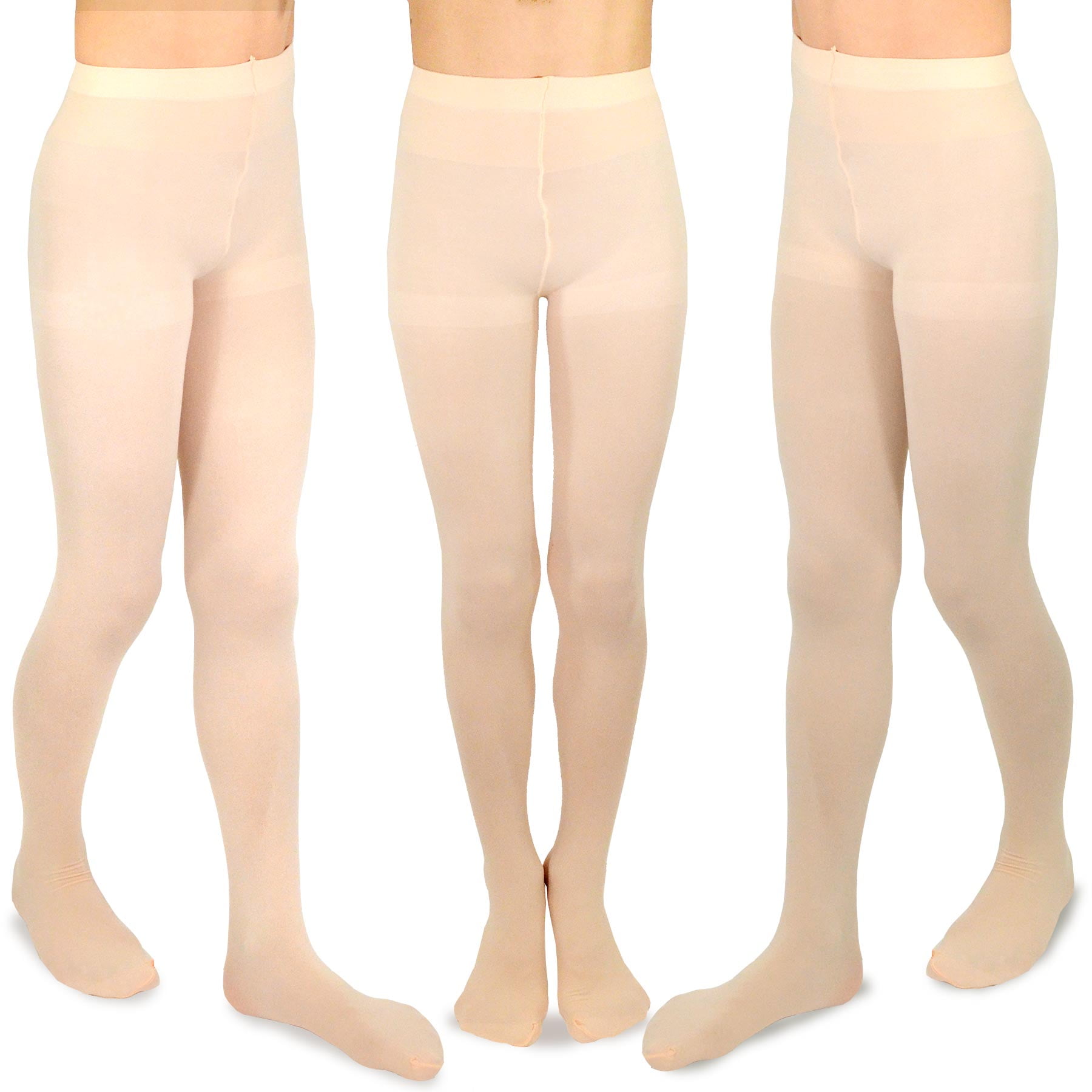 TeeHee Kids Girls Fashion Microfiber Tights 3 Pair Pack 9 10 Years Peach