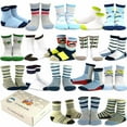 thumbnail image 1 of TeeHee Kids Toddler and Boys Socks Sports and Fun Cotton Crew Socks 18 Pair Pack with Gift Box, 1 of 8