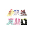 thumbnail image 1 of TeeHee Little Kids Girls Cotton Fashion Crew Socks 6 Pair Pack (9-10 Years, Hearts Stripe), 1 of 8