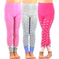 thumbnail image 1 of TeeHee Little Kids Girls Fashion Cotton Footless Tights 3 Pair Pack, 1 of 5