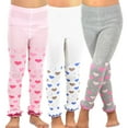 thumbnail image 1 of TeeHee Little Kids Girls Fashion Cotton Footless Tights 3 Pair Pack, 1 of 5