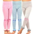 thumbnail image 1 of TeeHee Little Kids Girls Fashion Cotton Footless Tights 3 Pair Pack, 1 of 5