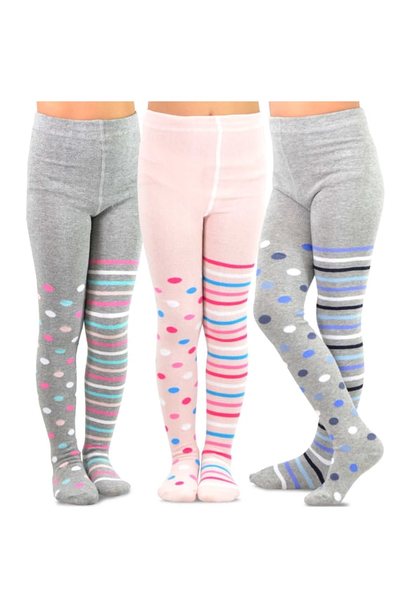 TeeHee Little Kids Girls Fashion Cotton Tights 3 Pair Pack