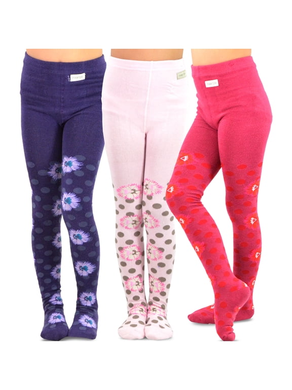 TeeHee Little Kids Girls Fashion Cotton Tights 3 Pair Pack