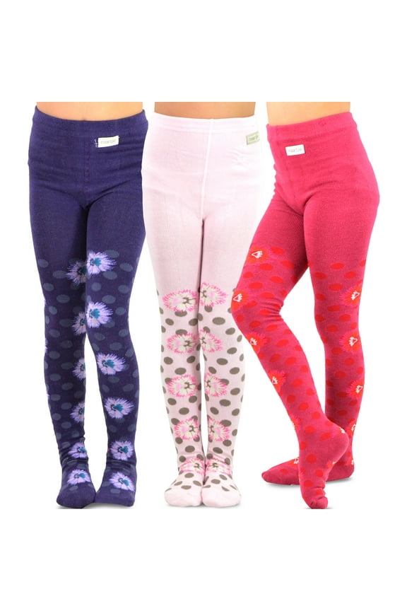 TeeHee Little Kids Girls Fashion Cotton Tights 3 Pair Pack