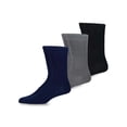 thumbnail image 1 of TeeHee Men's Bamboo Crew Dress Socks 3-pack (Comfort Top Black, Grey, Navy), 1 of 4