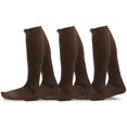 thumbnail image 1 of TeeHee Microfiber Compression Knee High Socks with Rib 3-Pack (Small (8-9), Brown), 1 of 5