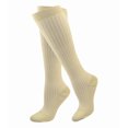 thumbnail image 1 of TeeHee Microfiber Compression Socks with Rib - Comfort, Soft, Relieve Leg Fatigue Knee High, Beige, Medium, 1 of 1