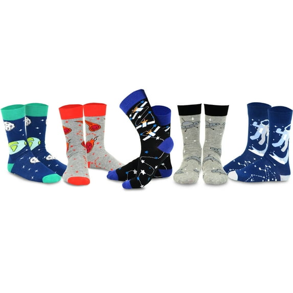 TeeHee Novelty Crazy Fun Crew Socks 5-Pack for Men