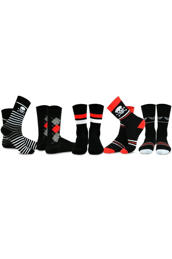 TeeHee Novelty Crazy Fun Crew Socks 5-Pack for Men