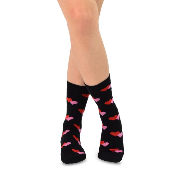 TeeHee Novelty Knitted Half Cushion Cotton Crew Socks (9-11, Love Valentine 3)