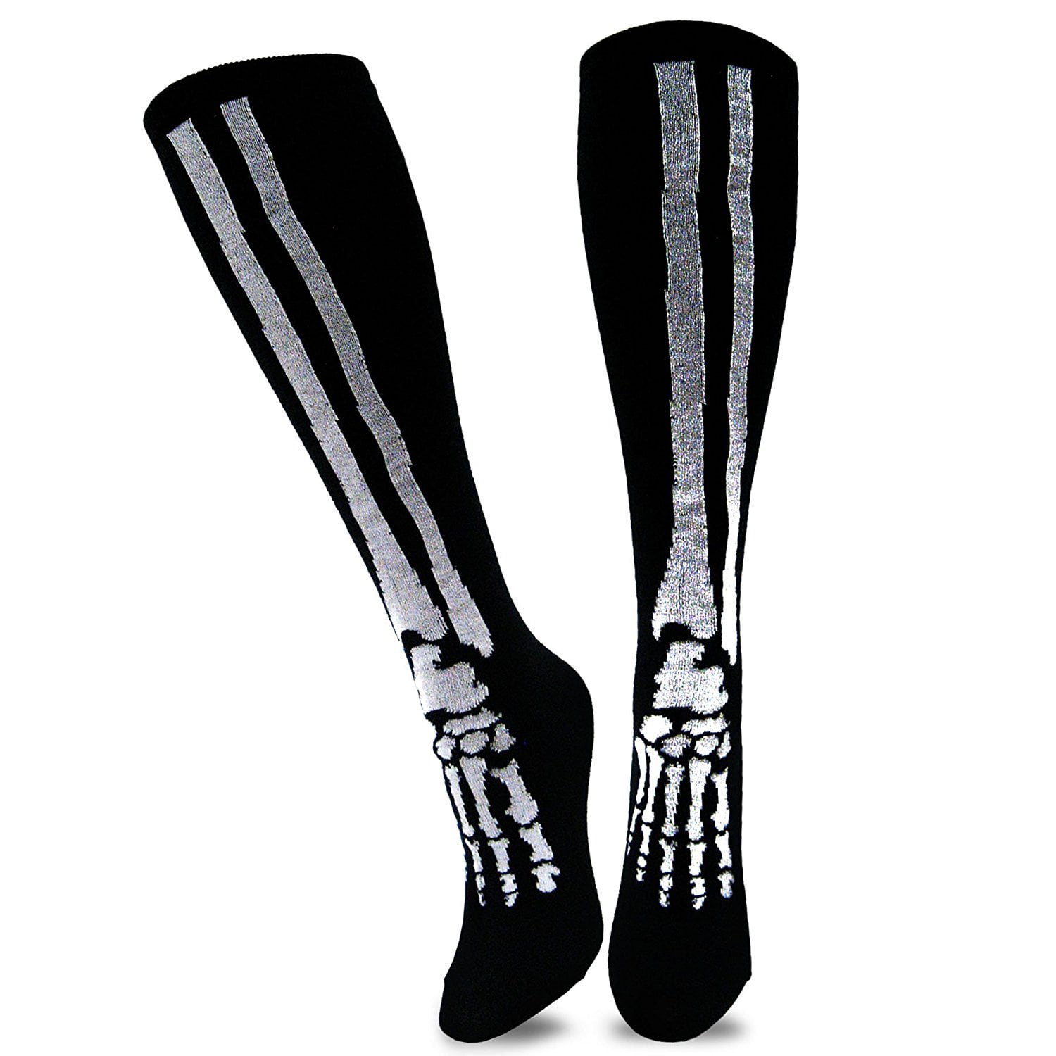 TeeHee Novelty Young Men Halloween Skeleton Fun Knee High Socks (Knee