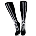 thumbnail image 1 of TeeHee Novelty Young Men Halloween Skeleton Fun Knee High Socks (Knee High), 1 of 2