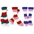 thumbnail image 1 of TeeHee Soft Comfortable Cotton Crew Socks for Women and Men Multipack (Stripes_3Pair-B), 1 of 9