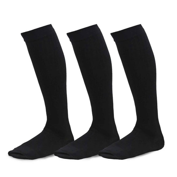 TeeHee Viscose from Bamboo Compression Knee High Socks with Rib 3-Pack