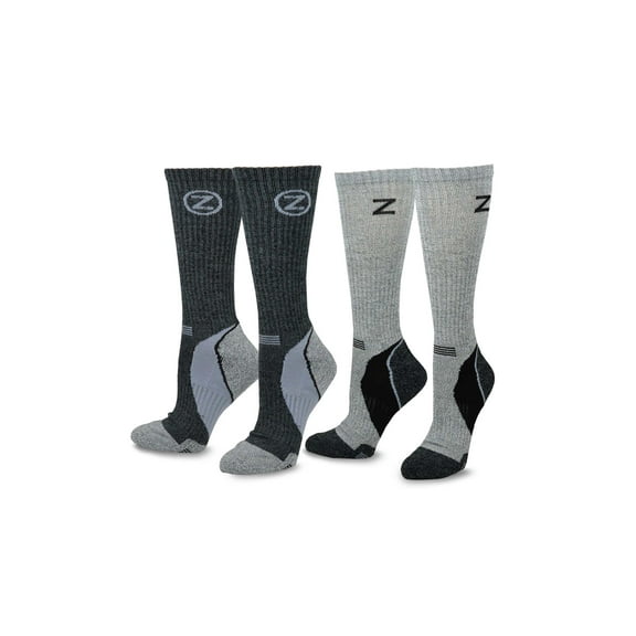 TeeHee Viscose from Bamboo Hiker Crew 2-Pack Socks (10-13, Colorblock)