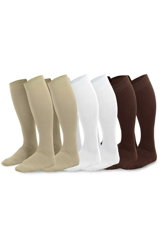 TeeHee Viscose from Bamboo Over the Calf Dress Socks for Men Multi-Pack