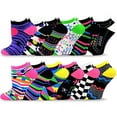 thumbnail image 1 of TeeHee Women's Acrylic No Show Low Cut Basic 12-Pack (Fun Foot), 1 of 4
