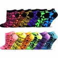 thumbnail image 1 of TeeHee Women's Acrylic No Show Low Cut Basic 12-Pack (Neon Animal Printed), 1 of 8