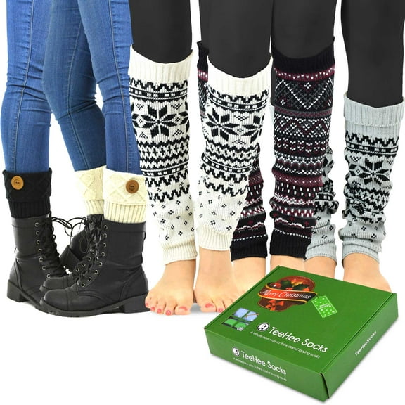 TeeHee Women's Fashion Boot Cuffs and Leg Warmers Multi-Pack