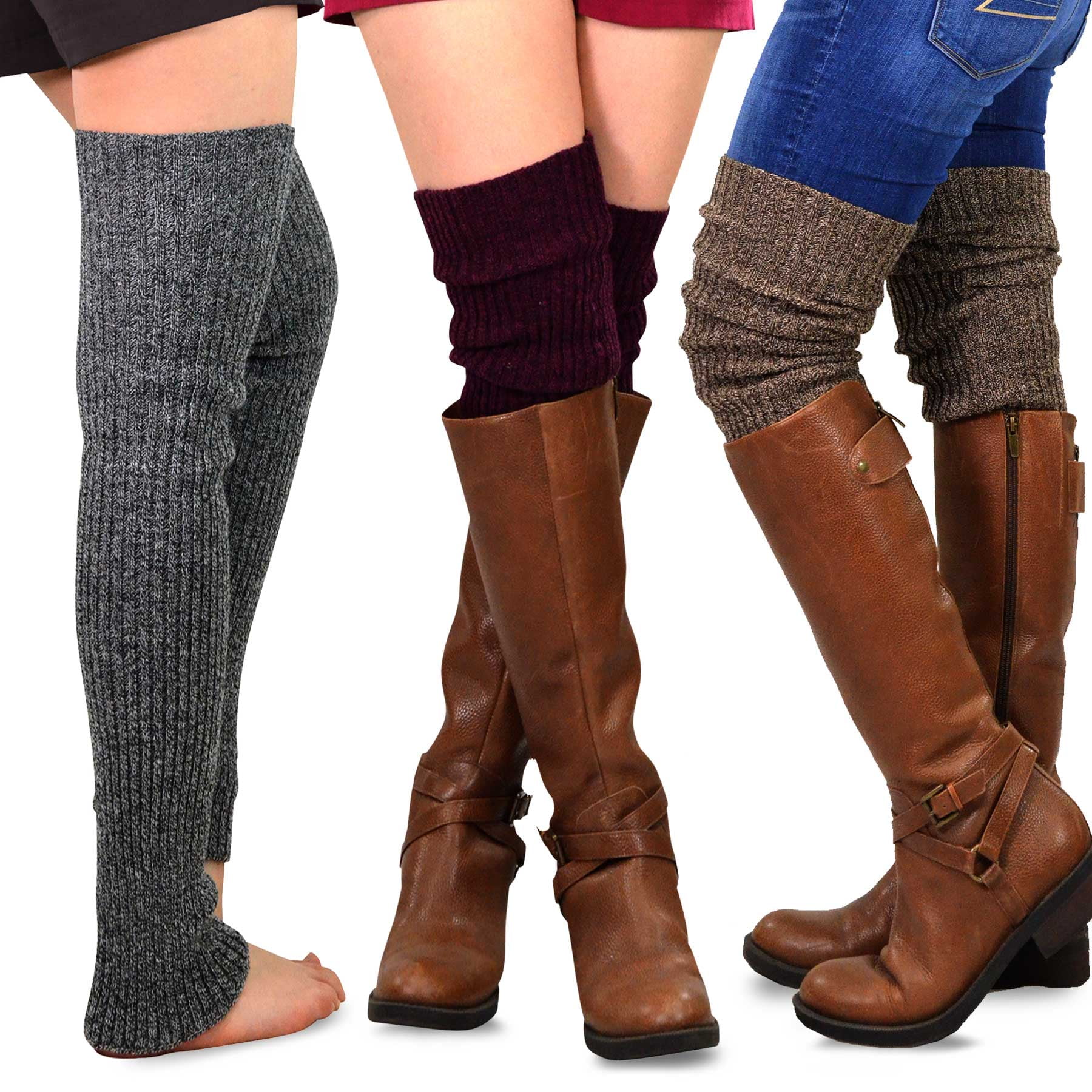 TeeHee Knee Leg Warmers, Extra Long Thigh High Leg Warmers, Boot Cuffs for  Women Multipairs Gift for Her