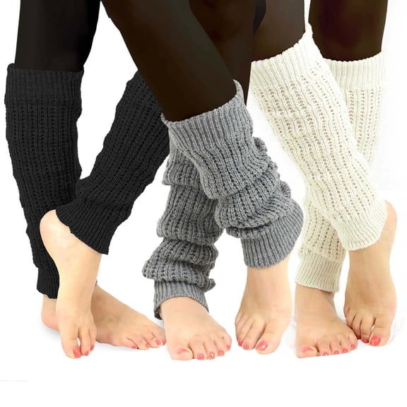 TeeHee Women's Fashion and Christmas Holiday Leg Warmers Multi-Pack