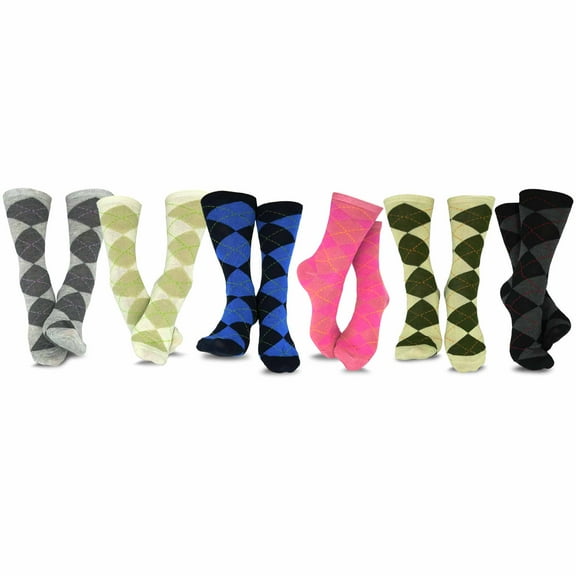 TeeHee Women's Ladies Value 6-Pack Crew Socks