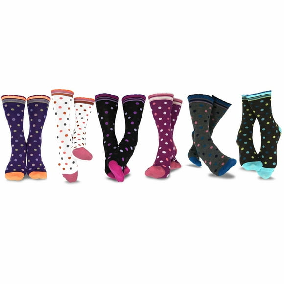 TeeHee Women's Ladies Value 6-Pack Crew Socks
