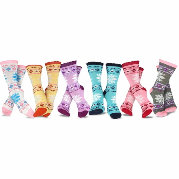 TeeHee Women's Ladies Value 6-Pack Crew Socks