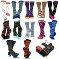 thumbnail image 1 of TeeHee Women's Value 12-Pack Fun Crew Socks (Dots and Stripe), 1 of 11