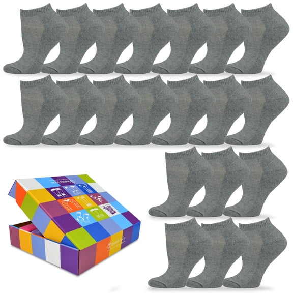 TeeHee Women's Valued 20 Pack Fashion No Show Cotton Socks (Grey)