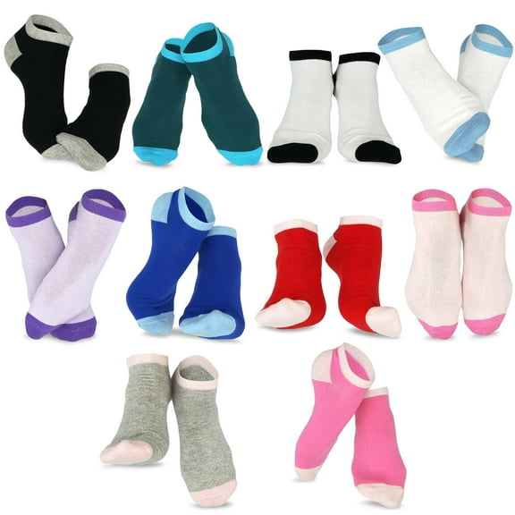 TeeHee Women's Valued 9 1 Pack Fashion No Show Cotton Socks (Solid Tip Toe)